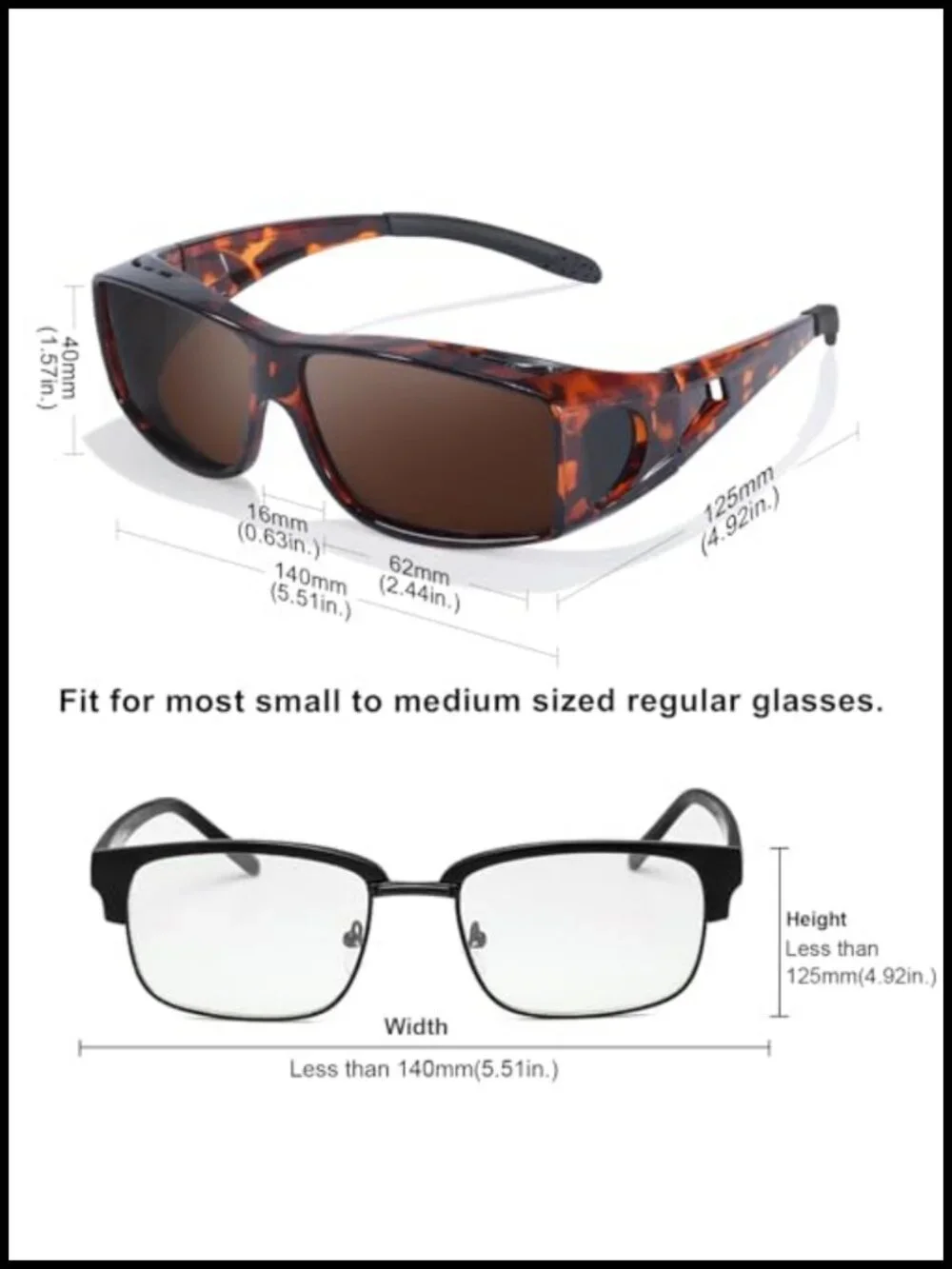 Fit Over Glasses Sunglasses Polarized Wrap Around UV Protection